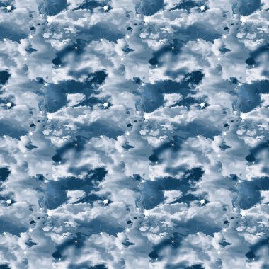 Beyaz yıldızlı mutlu bulutlar.