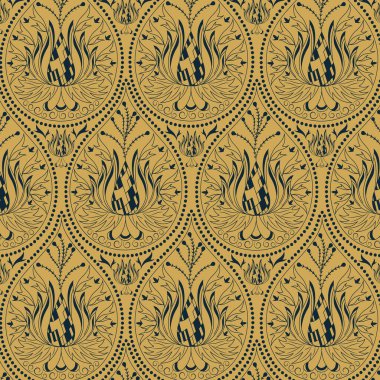 Paisley tasarım vektörü tekrar deseni 