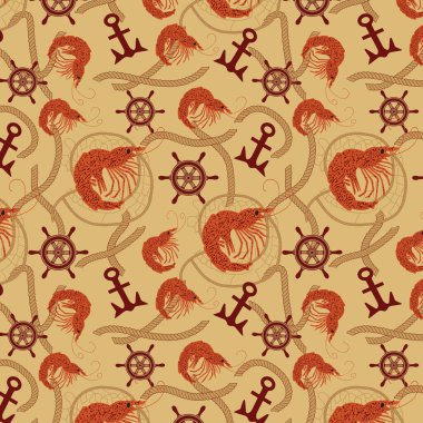 Denizcilik tarzında kabuklu çekirdek kusursuz desen