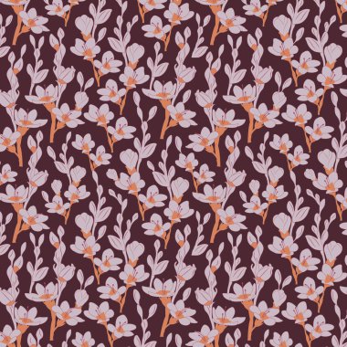 Çiçekler pürüzsüz vektör deseni