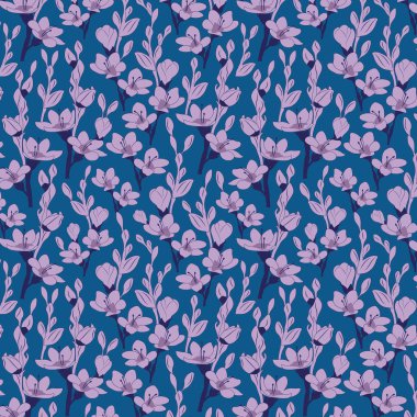 Çiçekler pürüzsüz vektör deseni