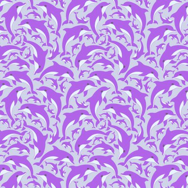 Şirin yunuslar kusursuz vektör deseni