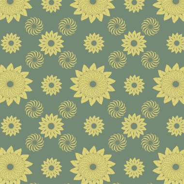 Boho Geometrik çiçekleri kusursuz vektör deseni. 