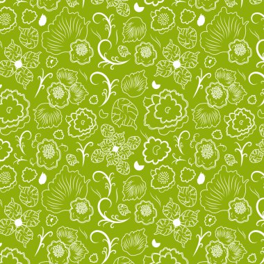 Blossom Flowers seamless vector pattern clipart