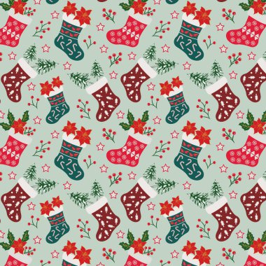 Christmas holiday seamless vector pattern clipart