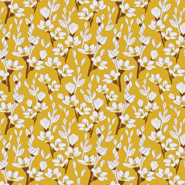 Çiçekler pürüzsüz vektör deseni