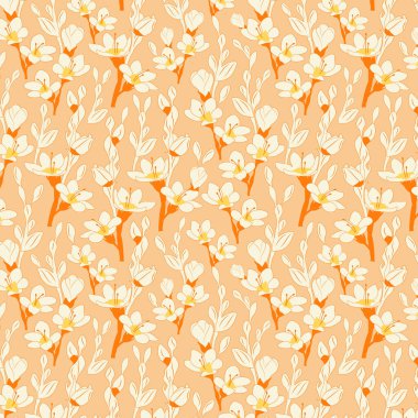 Çiçekler pürüzsüz vektör deseni