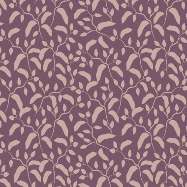  Botanik şube silueti kusursuz vektör deseni