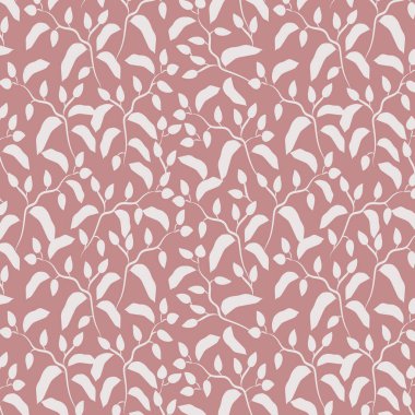  Botanik şube silueti kusursuz vektör deseni