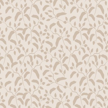 Botanik şube silueti kusursuz vektör deseni