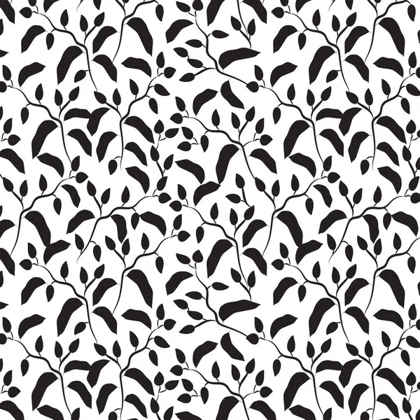 Botanik şube silueti kusursuz vektör deseni