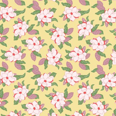 Bahar çiçekleri dikişsiz vektör deseni