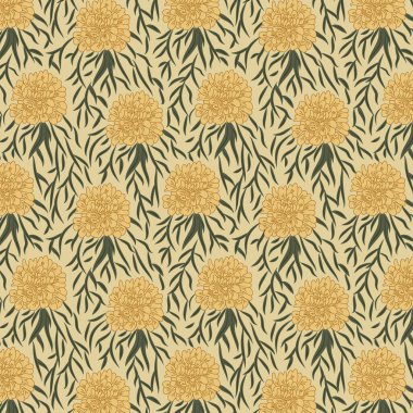 Bahar çiçekleri dikişsiz vektör deseni