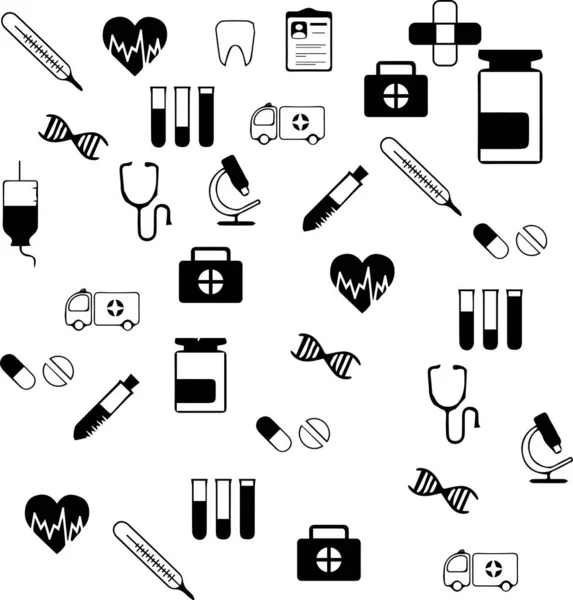 Health Pattern Different Medicine Accessories — Stock Photo, Image