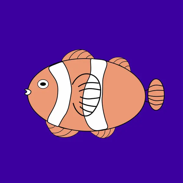 Картина Світло Рожевою Рибою Посередині Зображення Темно Синьому Фоні — стокове фото
