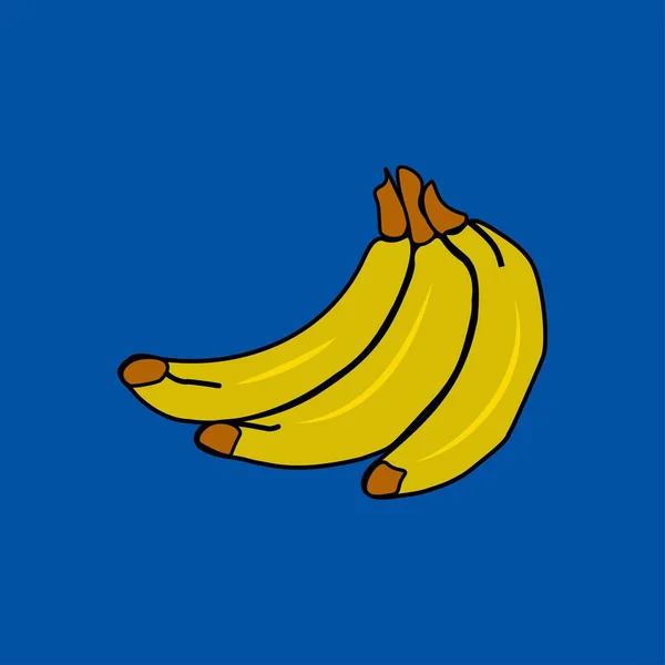 Ein Bananenstrauß Auf Dunkelblauem Hintergrund — Stockfoto