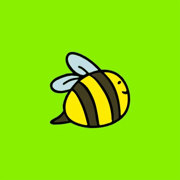 Картина Пчелы Зеленом Фоне — стоковое фото