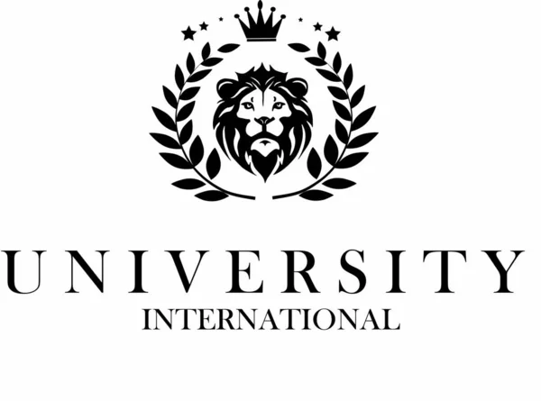 Μια Εικόνα Μαύρο Σήμα Πανεπιστημίου Λιοντάρι Στη Μέση Της Εικόνας — Φωτογραφία Αρχείου