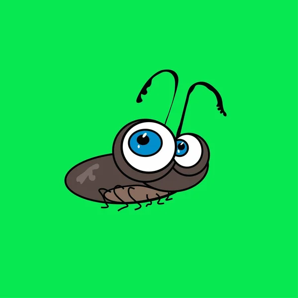 Obrázek Roztomilé Malý Jednoduchý Černý Brouk Hmyz Velkýma Modrýma Očima — Stock fotografie