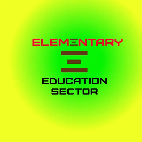 Image Elementary Word Education Thematic Logo Bright Green Gradient Background — Stock Photo, Image