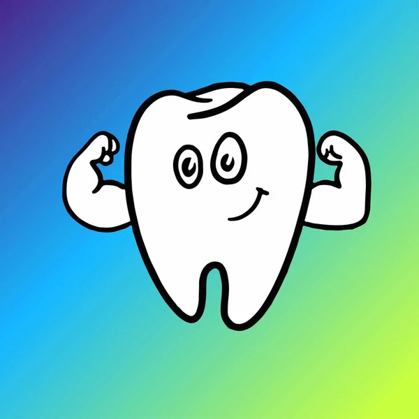Image Cartoon Teeth Gradient Background — Stock Photo, Image