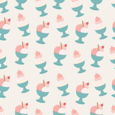 Popüler sanat tarzında arka planda renkli pastel dondurma deseni