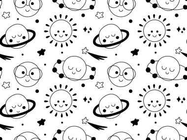 Gezegenler ve yıldızlarla kusursuz desen. 