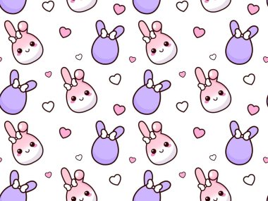 Sevimli Paskalya tavşanı, kusursuz desenli..