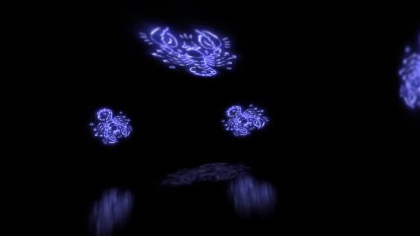 Знак Зодиака Скорпиона Анимации Абстрактный Фон Синего Боке — стоковое видео