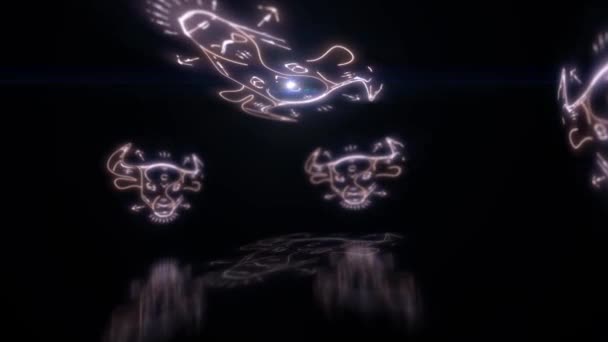 Ilustrasi Dari Latar Belakang Abstrak Dari Tanda Zodiac Dengan Bidang — Stok Video