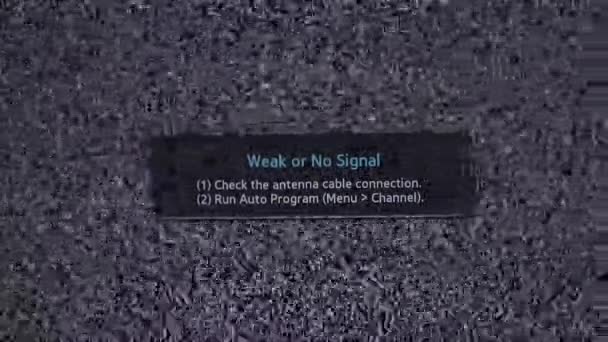 テレビやオフエフェクトの弱い信号 — ストック動画