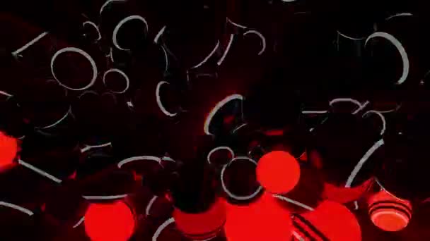 バブルルームVjループアニメーション 赤と抽象的な背景 — ストック動画