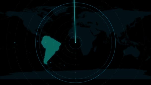 Mapa Del Mundo Con Una Conexión Red Circular Concepto Comunicación — Vídeos de Stock