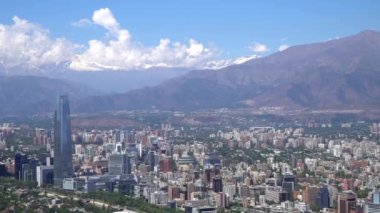Santiago 'nun Şili şehrinin hava manzarası