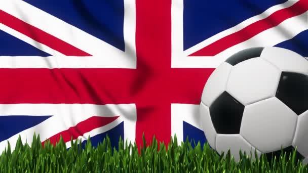 Soccer Ball Flag England — Stock Video