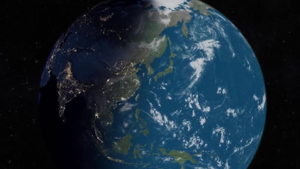 Северная Америка Ночью Космоса — стоковое видео