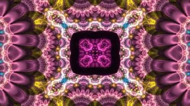 Soyut boya fırça mürekkep patlayabilir formanın düzgün kavramı simetrik desen süs dekoratif Kaleidoscope hareketi geometrik daire ve yıldız şekiller