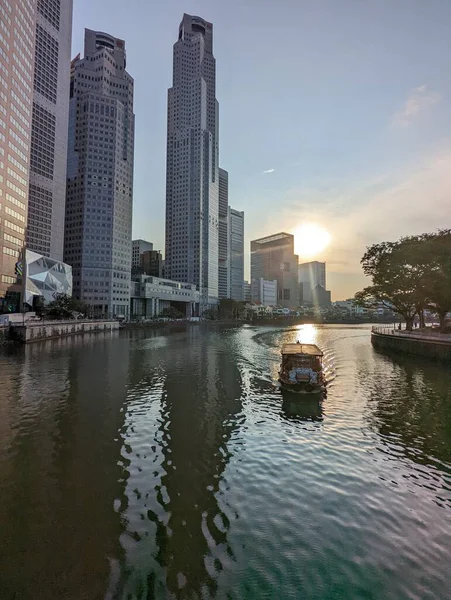 Rzeka Singapore Świcie — Zdjęcie stockowe