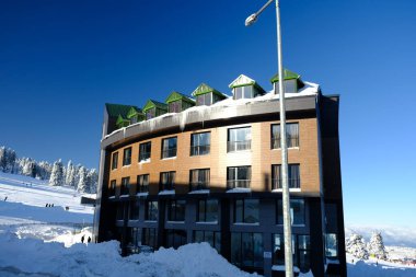 Bursa, Turkey - January 3, 2020: Ski resort in the city of Bursa. Winter in Turkey.