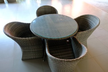 table and  chairs in the interior of the house