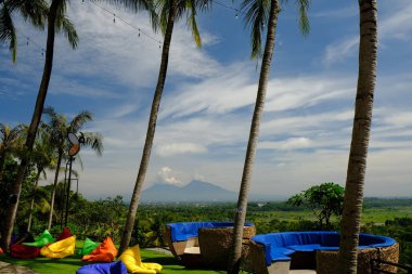 view of the rest area in the tropical hotel