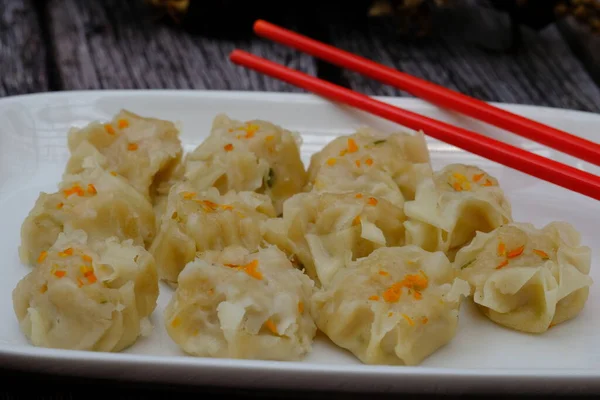 Siomay Ikan Fish Dumplings Snack Made Fish Shrimp Tapioca Flour — Stock Photo, Image