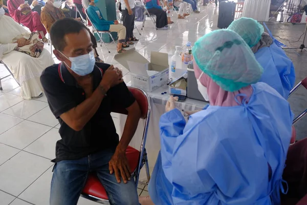 Yogya Indonesië September 2021 Covid Vaccinatie Yogyakarta Deze Vaccinatie Richt — Stockfoto