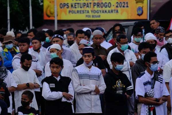 Yogya Indonésia Dezembro 2018 Elementos Muçulmanos Manifestaram Defesa Uigur Ponto — Fotografia de Stock