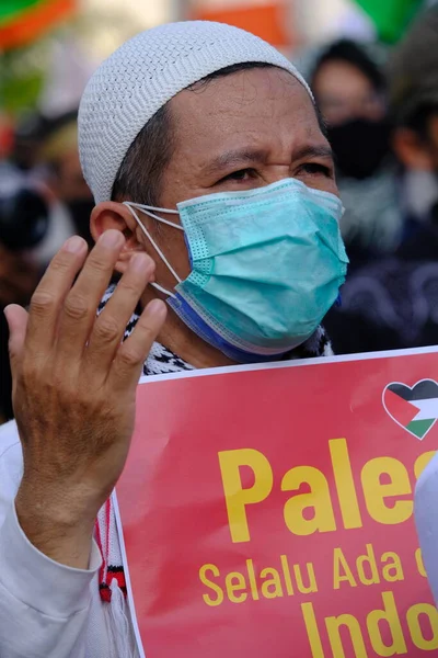 Yogya Indonesia Maggio 2021 Manifestazioni Aggressione Militare Israeliana Contro Palestina — Foto Stock