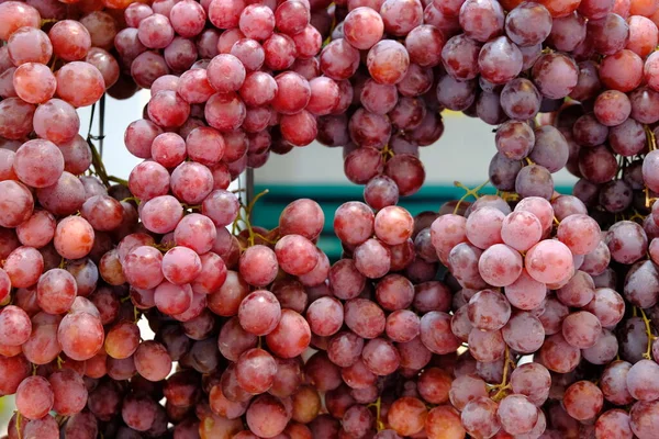 Closeup Red Ripe Grape Background — Stock Photo, Image