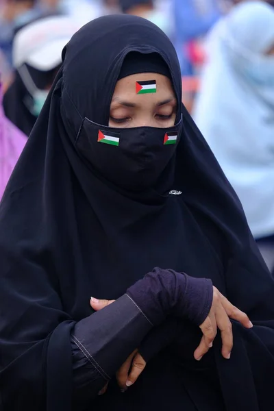 Йог Індонезія Травня 2021 Року Відбулася Демонстрація Ізраїльської Військової Агресії — стокове фото