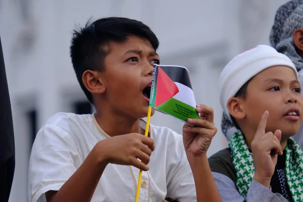 Йог Індонезія Травня 2021 Року Відбулася Демонстрація Ізраїльської Військової Агресії — стокове фото