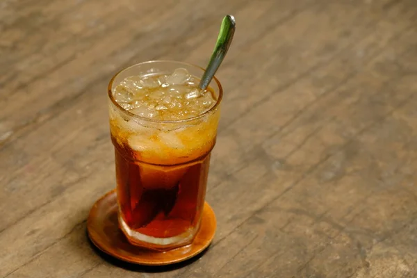 Teh Chá Gelado Uma Bebida Fresca Feita Chá Água Açúcar — Fotografia de Stock