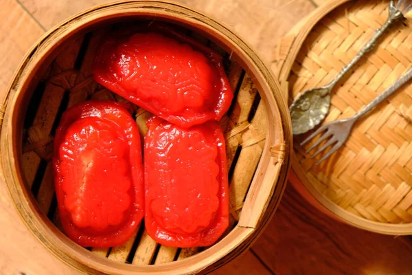 Ang Kueh Ook Bekend Als Rode Schildpad Cakes Een Klein — Stockfoto